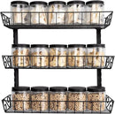 SWOMMOLY Adjustable Wall Mount Spice Rack, 3-Tier Dual-use (Multi-use) Organizer, Black