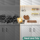 LUCYCAZ 2 Pack Wall Mounted Spice Rack with 16 Hooks, Spice Organizer Shelf for Stove Cabinet Pantry Door,Screw or Adhesive Spice Shelf Hanging Wall Spice Rack in Kitchen and RV (White, 2 PACK) by CozyNest Decor
