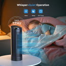Tower Fan Bladeless with 3 Speeds, 4 Mode [AI, Normal, Natural, Sleep], Table Fan 80° Oscillation, Touch Screen + Remote Control, 12H Timer, 13" Desk Fan for Bedroom Home Office Desktop-Black by CozyNest Decor