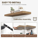 36 Inch Floating Shelves, 12 Inch Deep Floating Shelves for Wall, Floating Shelf with Invisible Brackets, Deep Shelves for Bathroom, Bedroom, Living Room, 2 Pack, Brown by CozyNest Decor