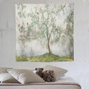 HZOHNAGO Japanese Tapestry Tree Misty Garden Lake Printed Wall Tapestry Ink Painting Wall Hanging for Bedroom Living Room Dorm 60" W x 60" H by CozyNest Decor