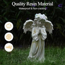 2pcs Angel Garden Statue, Warm Light Solar Garden Decor,Waterproof Outdoor Garden Decor Praying Angel Figurine Sculpture for Mom or Birthdays, Lawn Yard Patio, Sympathy Gift, White by GreenHaven Gardens