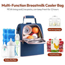 NCVI Breastmilk Cooler Bag, Breast Pump Bag with 2 Ice Pack Fits 6 Bottles, Double Layer Breast Milk Cooler Travel Bag Baby Bottle, for Travel, Nursing Mom Daycare, Work, Picnic (SkyBlue) by TinyTreasures Baby Boutique