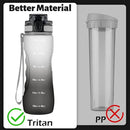 OLDLEY 25 oz Water Bottle, Motivational Water Bottle with Time Marker, Sports Water Bottle With Strap, Leakproof & BPA Free Large Water Bottles for School, Gym, Travel, Outdoor, Tritan,White&Black by CozyNest Decor