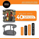 2-Tier Spice Rack Organizer for Cabinet | Rotating Lazy Susan Spice Organizer Holds 40 Spice Jars | Countertop & Pantry Spice Shelf for Kitchen Organization & Storage (Gray) by CozyNest Decor