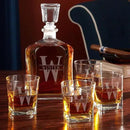 Custom Whiskey Decanter and Whiskey Glasses Set in Handcrafted Box by CozyNest Decor