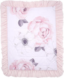 Lambs & Ivy Floral Garden Watercolor/Pink Linen 5-Piece Baby Crib Bedding Set by TinyTreasures Baby Boutique