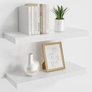 Floating Wood Shelves for Wall 16 Inches x 8”x 1.4” Shelf Floating Home Decor, Heavy Duty Shelf Hold 35 lbs, Wall Shelves for Bathroom Living Room Kitchen Bedroom Office - Set of 2 White by CozyNest Decor