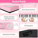 Kids Toddler Toy Piano Keyboard, 37 Key Pink Pianos for Kid Music Toys Instruments with Microphone for 3 4 5 6 7 8 Year Old Girl Boy Birthday/Christmas Day Gift by TinyTreasures Baby Boutique