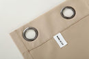 MIUCO Room Darkening Curtains Textured Grommet Thermal Insulated Blackout Curtains for Bedroom Set of 2 52x95 Inch Taupe by TinyTreasures Baby Boutique
