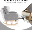 NIOIIKIT Nursery Rocking Chair, Corduroy Upholstered Rocking Chair with Adjustable Footrest, Tufted Rocker Chair with Side Pocket, Glider Rocker for Living Room, Bedroom (Gray Modern) by TinyTreasures Baby Boutique