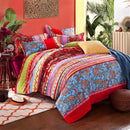 ABREEZE Bohemian Duvet Cover Set Colorful Red Boho Retro Bedding Set Damask Paisley Cotton Duvet Cover Tribal Reversible Bedding Exotic Style Comforter Cover 3-Piece Queen by CozyNest Decor