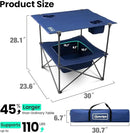 Folding Camping Table, Portable Outdoor Picnic Table, Rectangular Lightweight Camp Table with Storage, Cup Holder and Carry Bag for Barbeque Beach Camping and Tailgate by GreenHaven Gardens