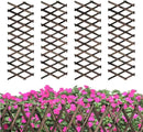 4 PCS Expandable Garden Trellis, 12" x 75" Wooden Lattice Fence Wall Panel Stretchable Decorative Fences Lattice Trellis for Climbing Plants Outdoor Ivy Vine Rose Clematis Garden Patio Room Decor (4) by GreenHaven Gardens