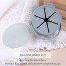 Snack Cups for Toddlers, Baby Snack Containers,Silicone Toddler Snack Cups No Spill, Food Catcher with Lid & Bucket-like Handle, BPA Free & Dishwasher Safe, 9 Ounce Milieu by TinyTreasures Baby Boutique