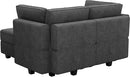 Bellfin Modular Sectional Sleeper Sofa Convertible Sofas with Storage Ottomans Small Sectional Couches for Living Room. Black Couch by CozyNest Decor
