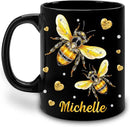 Hyturtle Personalized Jewelry Bee Mug - Bee Keeper Gifts For Women Lovers Teacher - Honey Gifts For Beekeeper Farmer On Birthday - Queen Honeycomb Decor - Custom Coffee Cup Ceramic Mug 11 Oz 15 Oz by CozyNest Decor