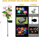 3 Pack Solar Garden Lights Outdoor, Solar Lights Outdoor IP65 Waterproof, 7 Color Changing Solar Powered Flowers Rose Lights for Outside Patio Yard Pathway by GreenHaven Gardens