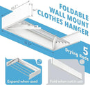 Drying Rack Clothing,Clothes Drying Rack Wall Mounted,Collapsible Hanging Racks for Laundry,Laundry Drying Rack,Wall Mounted Clothes Rack(31.5"-White) (White, 31.5 Inch) by CozyNest Decor