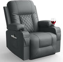 Recliner Chairs for Adults, Massage Rocker with Heated Modern Ergonomic Lounge 360 Degree Swivel Single Sofa Seat Living Room Lounge Recliners Gray by CozyNest Decor