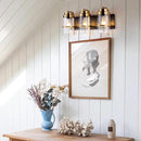 Black Gold Vanity Lights,3 Lights Bathroom Light Fixtures,Gold Finish Industrial Modern Wall Sconces 3 Lights,Bathroom Wall Lights(Bulbs not Included) by CozyNest Decor