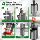 Cold Press Juicer, Juicer Machines with 5.4" Wide Feed Chute for Juice Extractor, Professional Slow Masticating Juicer for Whole Vegetables & Fruits with High Juice Yield, Easy to Clean (Black) by CozyNest Decor