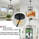 ANKYLHUA Small Black Chandelier,6-Lights Ceiling Light Fixture E12,Adjustable Hight Pendant Lights Kitchen Island,Chandeliers for Dining Room Bedroom,Entryway,Foyer by CozyNest Decor