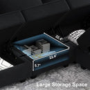 Belffin Modular Sectional Sofa with Double Chaise Velvet U Shaped Sofa Reversible Sectional Couch with Storage Black by CozyNest Decor