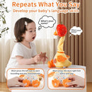 Jollybaby Plush Talking Singing Dancing Musical Strawberry Duck Toy for Toddlers 1-3 Just Like Cactus Toy, Music Mimicking Interactive Toys for Crawling Kids, Sensory Gift for Baby 0-6-12 Month by TinyTreasures Baby Boutique