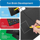 PicassoTiles 2-in-1 Magnetic Drawing Board Toy 12x10 inch Large Magnet Bead Tablet Pad with 2 Facings Alphabet STEM Free Style Educational Erasable & Reusable Learning Writing Playboard in Black PTB04 by TinyTreasures Baby Boutique