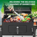 Outvita Large Barrel Charcoal BBQ Grills with 794 SQ.IN. Cooking Area, Outdoor Barbecue Grill with Adjustable Charcoal Tray & Foldable Side Table for Backyard Patio Picnic by GreenHaven Gardens