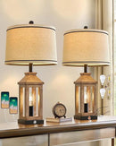 23.75" Farmhouse Dual USB Charging Ports 3-Way Dimmable Touch Control Table Lamp with Nightlight Vintage Modern Lamps for Living Room Bedroom by CozyNest Decor