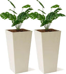 XBrand Modern 28-Inch Square Planter, Modern Tapered Planter Perfect for Indoor & Outdoor, Patio Décor, Set of 2 by CozyNest Decor