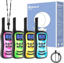 Qniglo Rechargeable Walkie Talkies for Kids with USB Charger, 22 Channels Walkie-Talkies with Lanyard, Camo Toys Gifts 4 Pack Walky Talky for Camping Hiking Family Games, for Age 3 4 5-12 Boys Girls by TinyTreasures Baby Boutique