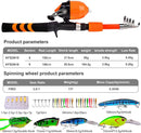 PROBEROS Kids Fishing Pole - Portable Telescopic Fishing Rod and Reel Combo Kit - Spincast Fishing Reel Casting Rods with Lures Lines Tackle Box and Bag for Boys Girls Youth Fishing by TinyTreasures Baby Boutique