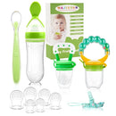 WAJIAYON Baby Fruit Feeder Pacifier - 12 Pack | 2 Infant Food Feeder Pacifier & 1 Babies Food Dispensing Spoon | Fresh Fruit Teethers for Babies | Silicone Feeder Baby,Infant Teething Feeders(Green) by TinyTreasures Baby Boutique