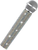 Sanwuta Fake Microphone Prop Sparkly Bling Rhinestones Plastic Play Microphone Pretend Glitter Bedazzled Mic for Cosplay Party Costume(AB Color) by TinyTreasures Baby Boutique