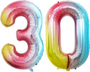 GOER Number 30 Balloons for 30th Birthday Party Decorations,42 Inch Jumbo Foil Helium Balloons for 30th Anniversary (Rainbow) by TinyTreasures Baby Boutique
