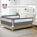 BABY JOY Bed Rails for Toddlers, 71'' Extra Long, Swing Down Bed Guard w/Safety Strap, Folding Baby Bedrail for Kids Twin, Double, Full Size Queen & King Mattress (71-Inch, Gray) by TinyTreasures Baby Boutique