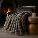 EVERGRACE Ultra Soft Luxury Fluffy Faux Rabbit Fur Throw Blanket, Thick Warm Fuzzy Blankets for Bed, Cozy Plush Reversible Blanket for Couch, Chair, Sofa, Dark Taupe, 60x80 Inches, 870 GSM by CozyNest Decor