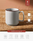 famiware Coffee Mugs Set of 4, Nebula 14oz Coffee Mugs, Ceramic Cup Set with Handle for Latte, Tea, Milk, Cappuccino, Cocoa, Light Gray by CozyNest Decor