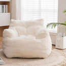 Recaceik Bean Bag Chairs, Tufted Soft Stuffed with Filler, Fluffy and Lazy Sofa, Imperial Lounger Giant Chair for Bedroom, Living Room, White by CozyNest Decor