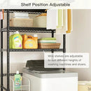 Ulif U11 Over Washer and Dryer Shelves, 3 Tiers Laundry Room Storage and Organizer Standing Shelf, Metal Freestanding Clothes Drying Rack, 33.9" W x 19.7" D x 77.6" H, Black by CozyNest Decor