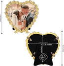 Heart Shaped Wedding Picture Frames for Couple - Beaded Crystal 4x4 Picture Frame – Engagement Gift, Wedding Gift for newlyweds - Fits 3.5x3.5 photo - Valentine Picture Frame (Golden) by CozyNest Decor
