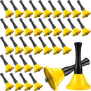 Yeshone 50 Pcs Hand Steel Call Bells Bulk Wedding Dinner Service Bells with Wood Handles for the Sick Elderly Alert Classroom Alarm, 1.97 x 3.66 Inches(Yellow) by TinyTreasures Baby Boutique