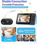 Wireless Baby Car Camera with 1080P Advanced Night Vision and 32H Battery, No Wi-Fi Needed Easy Setup Car Baby Monitor with Video Recording Adjustable Angle, Newborns Travel Essentials Gifts by TinyTreasures Baby Boutique