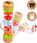 BIUWING Rainmaker Rain Sticks, Mini Wooden Musical Shake, Beaded Raindrops - Turn Over and Watch The Colorful Beads Flow Down The Tube as It Creates The Soothing Sound of Rain by TinyTreasures Baby Boutique