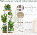 LINZINAR Plant Stand 4 Tier 5 Potted Indoor Plant Shelf Multiple Stands for Garden Corner Balcony Living Room (4 Tier 5 Potted, White) by GreenHaven Gardens