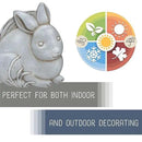 NAT & Jules Animal Character Shaped Dimensional Indoor Outdoor 11 inch Cast Resin Decorative Garden Stepping Stone, Patio, Walkway Sculpture Yard Art, Stone Grey Bunny by CozyNest Decor