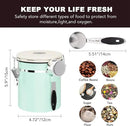 ShanSon Coffee Canister Airtight Coffee Container Stainless Steel Coffee Bean Storage Container with CO2 Release Valve and Scoop Coffee Canister for Beans,Grounds,Sugar,Flour,Tea,Cereal,16OZ,Green by CozyNest Decor